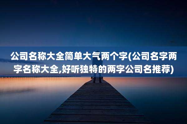 公司名称大全简单大气两个字(公司名字两字名称大全,好听独特的两字公司名推荐)