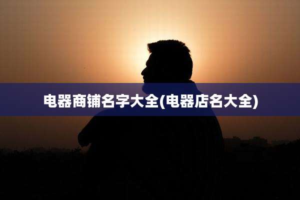 电器商铺名字大全(电器店名大全)