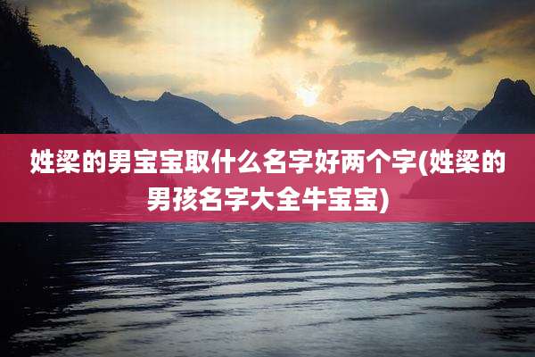 姓梁的男宝宝取什么名字好两个字(姓梁的男孩名字大全牛宝宝)