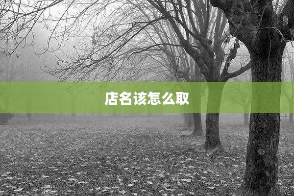 店名该怎么取