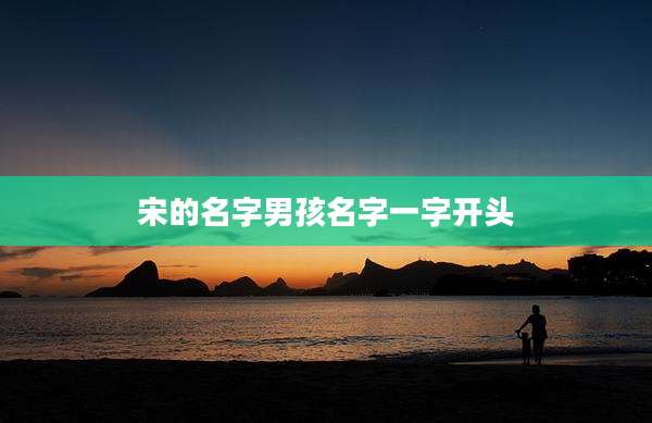 宋的名字男孩名字一字开头