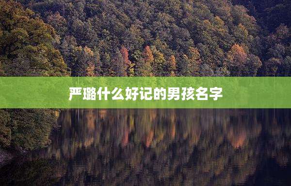 严璐什么好记的男孩名字