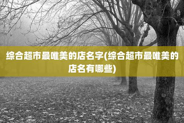 综合超市最唯美的店名字(综合超市最唯美的店名有哪些)