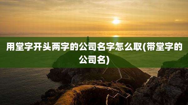用堂字开头两字的公司名字怎么取(带堂字的公司名)