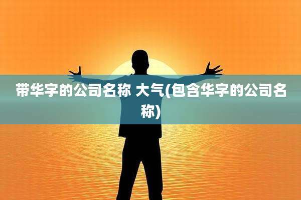 带华字的公司名称 大气(包含华字的公司名称)