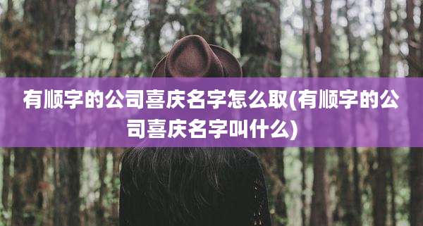 有顺字的公司喜庆名字怎么取(有顺字的公司喜庆名字叫什么)