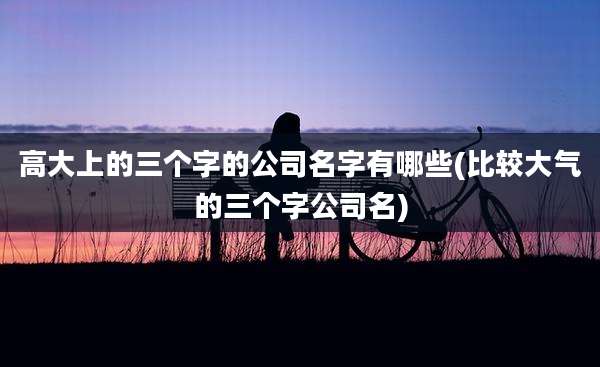 高大上的三个字的公司名字有哪些(比较大气的三个字公司名)
