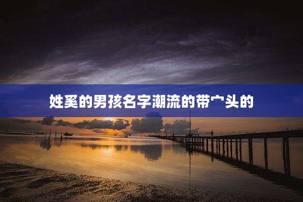 姓奚的男孩名字潮流的带宀头的