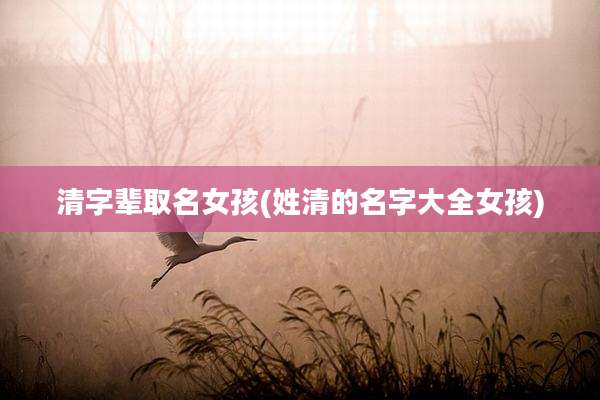 清字辈取名女孩(姓清的名字大全女孩)