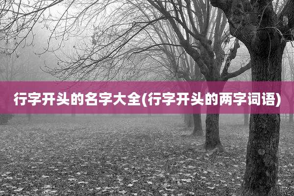 行字开头的名字大全(行字开头的两字词语)