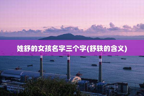 姓舒的女孩名字三个字(舒轶的含义)
