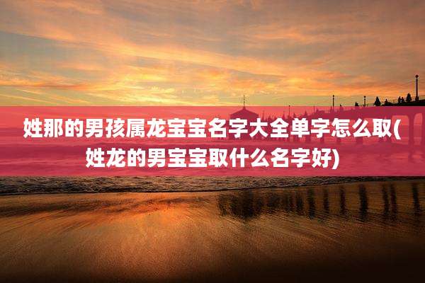 姓那的男孩属龙宝宝名字大全单字怎么取(姓龙的男宝宝取什么名字好)