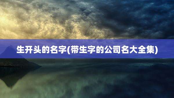 生开头的名字(带生字的公司名大全集)