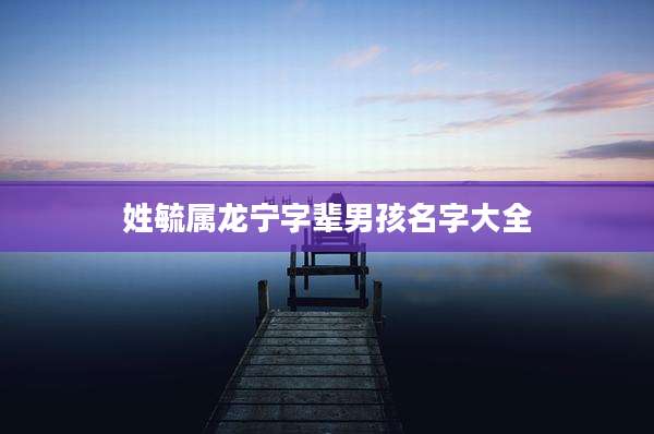 姓毓属龙宁字辈男孩名字大全