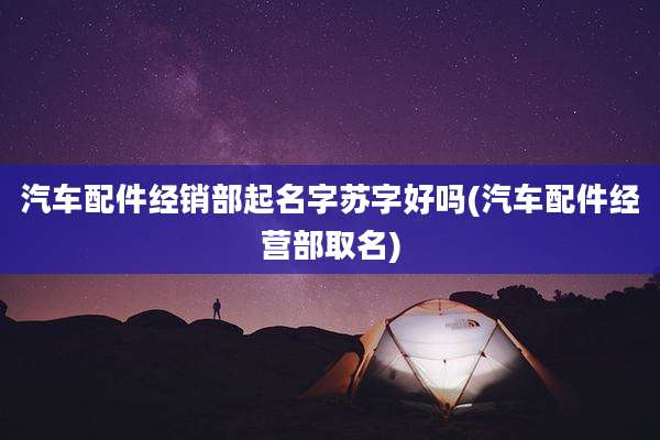 汽车配件经销部起名字苏字好吗(汽车配件经营部取名)