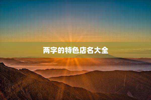 两字的特色店名大全