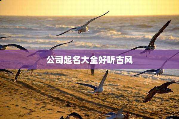 公司起名大全好听古风