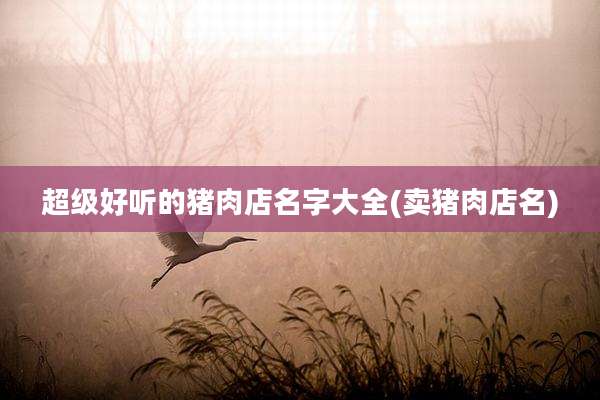 超级好听的猪肉店名字大全(卖猪肉店名)