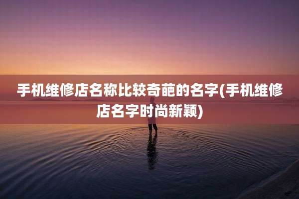 手机维修店名称比较奇葩的名字(手机维修店名字时尚新颖)