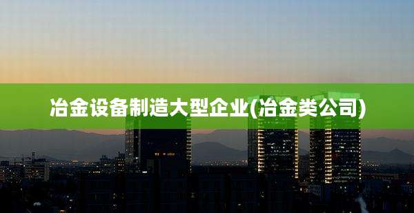 冶金设备制造大型企业(冶金类公司)