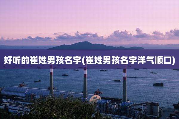 好听的崔姓男孩名字(崔姓男孩名字洋气顺口)