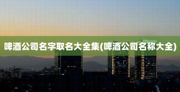 啤酒公司名字取名大全集(啤酒公司名称大全)