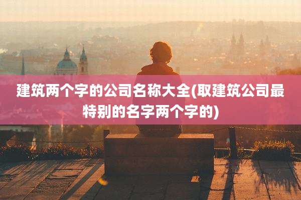 建筑两个字的公司名称大全(取建筑公司最特别的名字两个字的)