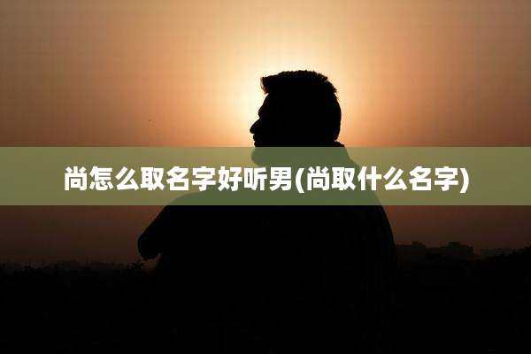 尚怎么取名字好听男(尚取什么名字)