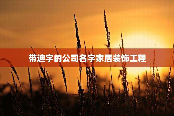 带迪字的公司名字家居装饰工程