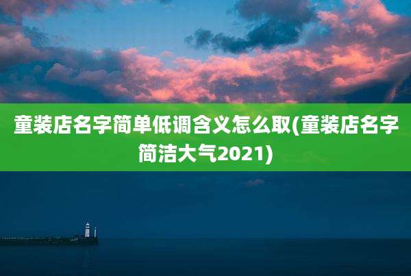 童装店名字简单低调含义怎么取(童装店名字简洁大气2021)