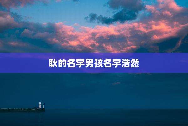 耿的名字男孩名字浩然