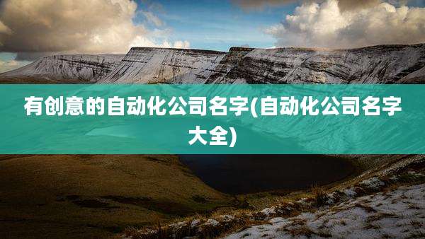 有创意的自动化公司名字(自动化公司名字大全)