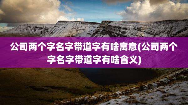 公司两个字名字带道字有啥寓意(公司两个字名字带道字有啥含义)