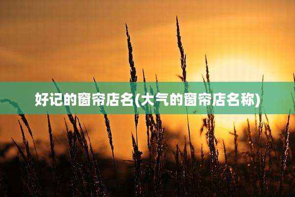 好记的窗帘店名(大气的窗帘店名称)