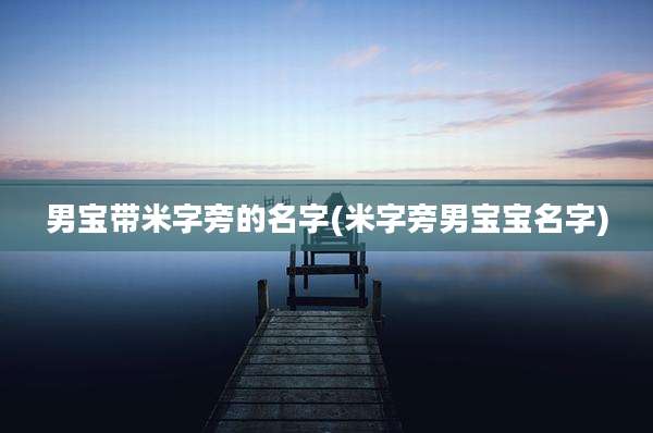 男宝带米字旁的名字(米字旁男宝宝名字)