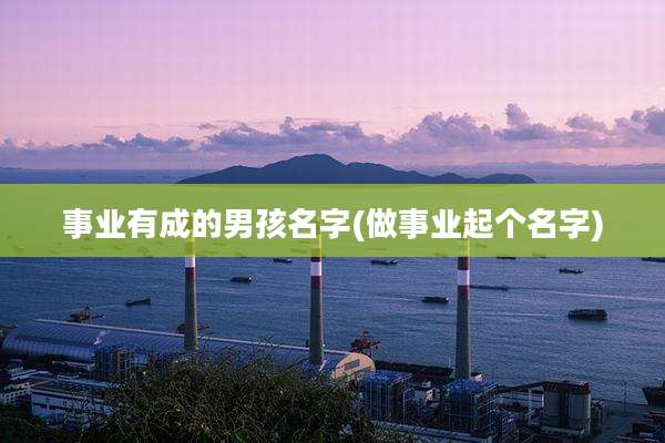 事业有成的男孩名字(做事业起个名字)
