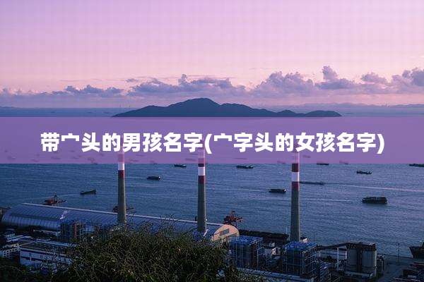 带宀头的男孩名字(宀字头的女孩名字)