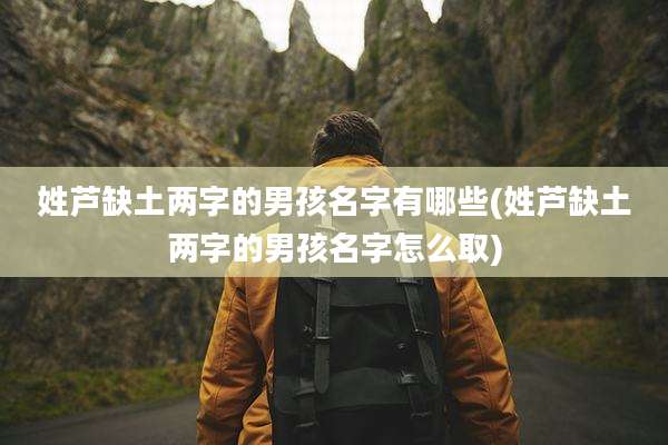 姓芦缺土两字的男孩名字有哪些(姓芦缺土两字的男孩名字怎么取)