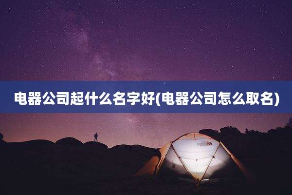 电器公司起什么名字好(电器公司怎么取名)