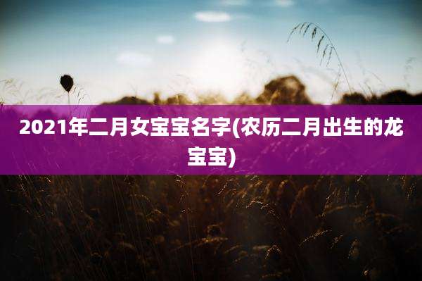 2021年二月女宝宝名字(农历二月出生的龙宝宝)