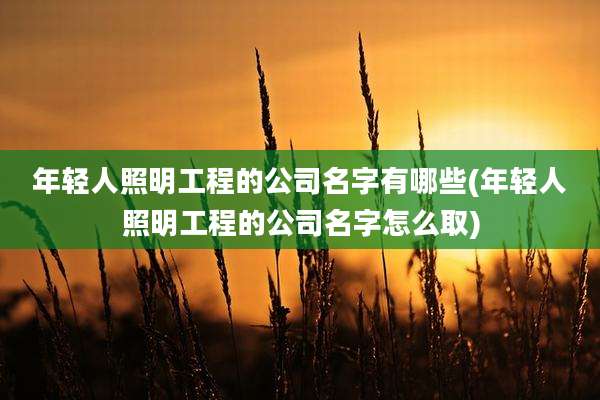 年轻人照明工程的公司名字有哪些(年轻人照明工程的公司名字怎么取)
