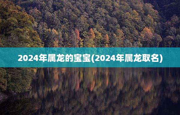 2024年属龙的宝宝(2024年属龙取名)