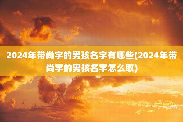 2024年带尚字的男孩名字有哪些(2024年带尚字的男孩名字怎么取)