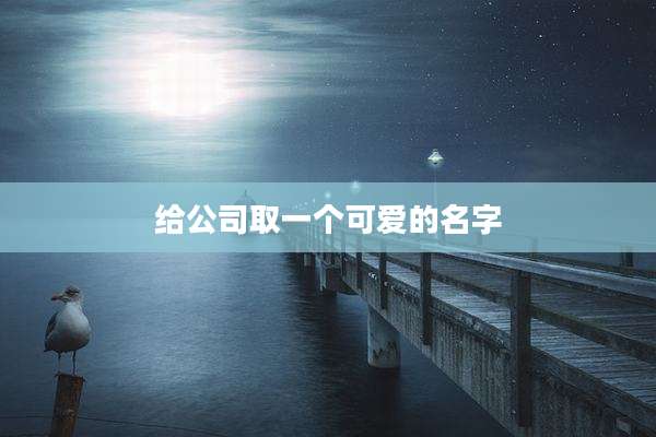 给公司取一个可爱的名字