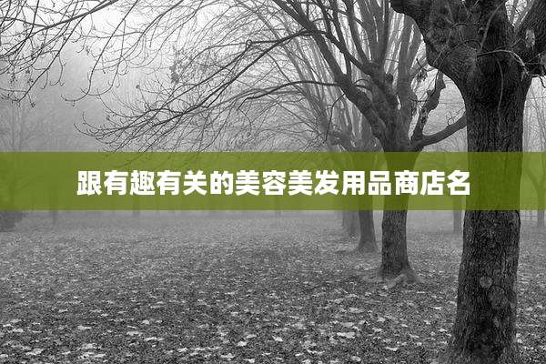 跟有趣有关的美容美发用品商店名