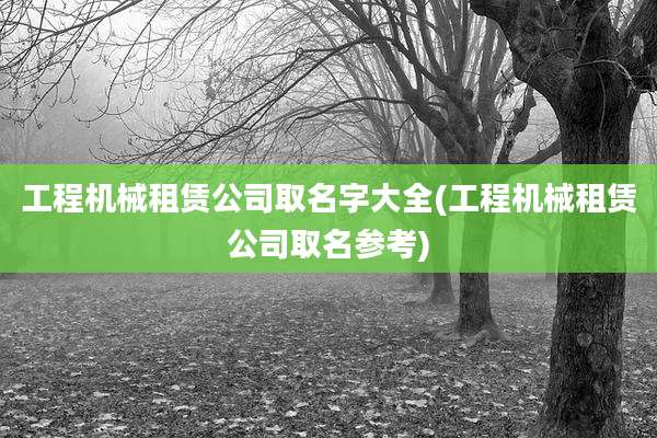 工程机械租赁公司取名字大全(工程机械租赁公司取名参考)