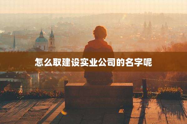 怎么取建设实业公司的名字呢