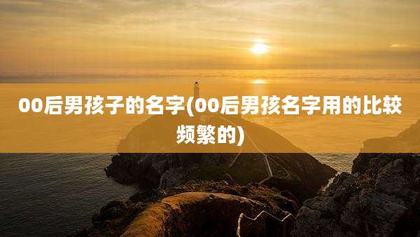 00后男孩子的名字(00后男孩名字用的比较频繁的)