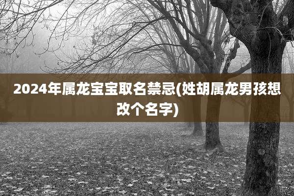 2024年属龙宝宝取名禁忌(姓胡属龙男孩想改个名字)