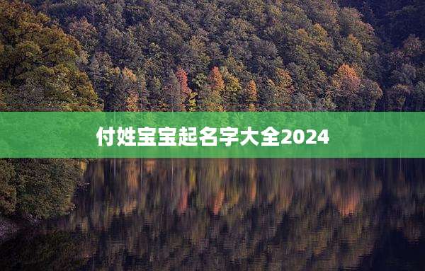 付姓宝宝起名字大全2024